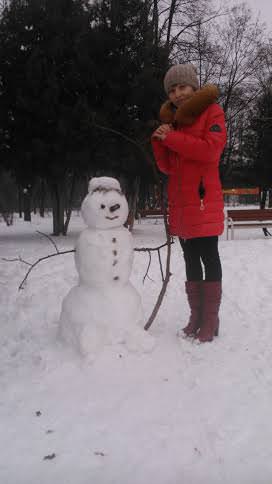 Снеговика лепили с дочкой!